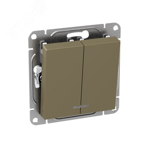 Механизм выключателя. двухклавишный. проходной. шампань Эпика EKF - фото 3