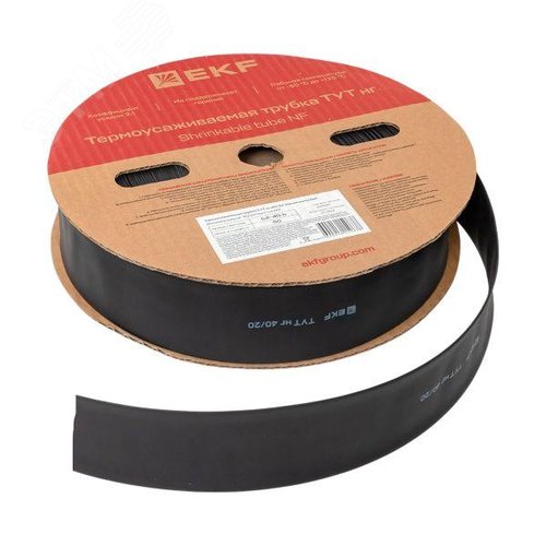 Трубка термоусаживаемая ТУТ нг 40/20 черная рулон PROxima - фото 4