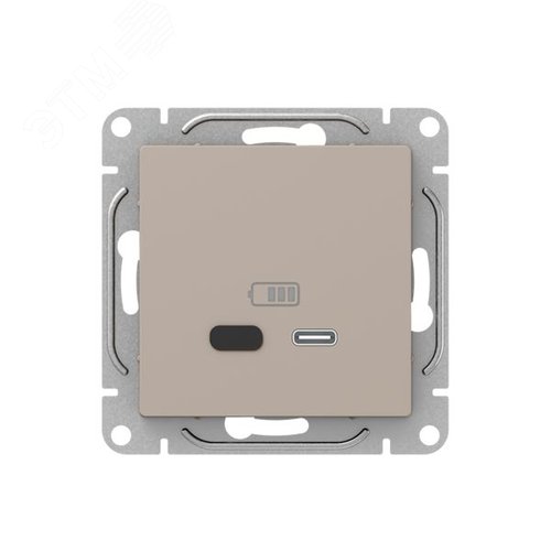 Механизм розетки USB-С  быстрая  кремовый Эпика EKF - фото 1