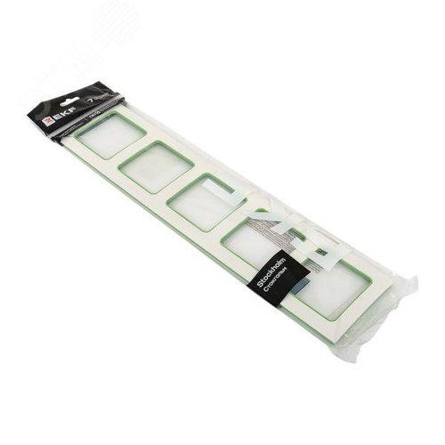 Стокгольм Рамка 5-местная белая с линией цвета зеленый EKF - фото 6