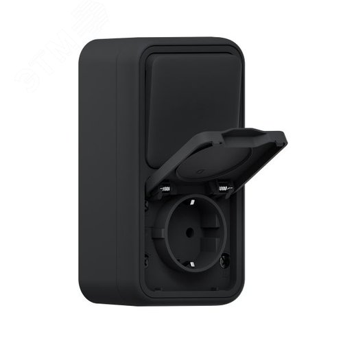 Блок: розетка и выключатель, одноклавишный, проходной ОП, винтовые клеммы белый, Бронто EKF - фото 6