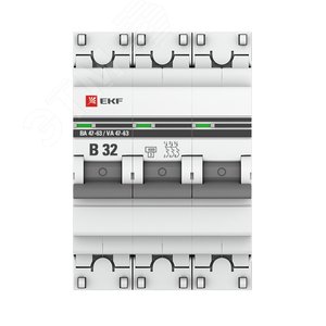 Выключатель автоматический 3P 32А (В) 4,5kA ВА 47-63 PROxima - фото 2