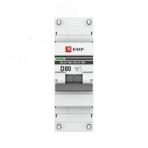 Автоматический выключатель ВА 47-100 1P 80А (D) 10kA PROxima mcb47100-1-80D-pro EKF - 3