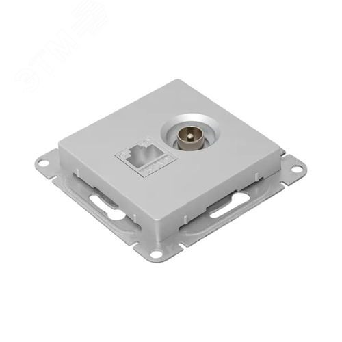 Механизм розетки TV+RJ45 (cat5) алюминий Эпика EKF - фото 8