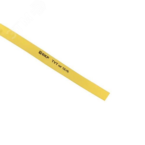 Трубка термоусаживаемая ТУТ нг 12/6 желтая рулон PROxima - фото 5