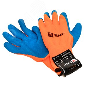 Перчатки рабочие ПРОФИ ЗИМА с рельефным латексным покрытием утепленные (размер 9) - фото 2