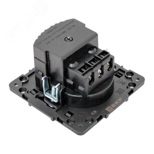 Стокгольм Механизм Розетки 1-местной с/з, USB 2A 16А винтовые клеммы черный с защ. штор. EKF - фото 7