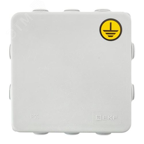 Коробка уравнивания потенциалов КУП-030-014 с крышкой наружная (100х100х50) для прямого монтажа, 10 мембр. вводов серая IP55 EKF - фото 2