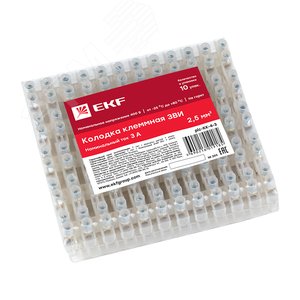 Колодка клеммная полиэтилен 0,5-2,5(4) мм2 3А 12 секций EKF - фото 2