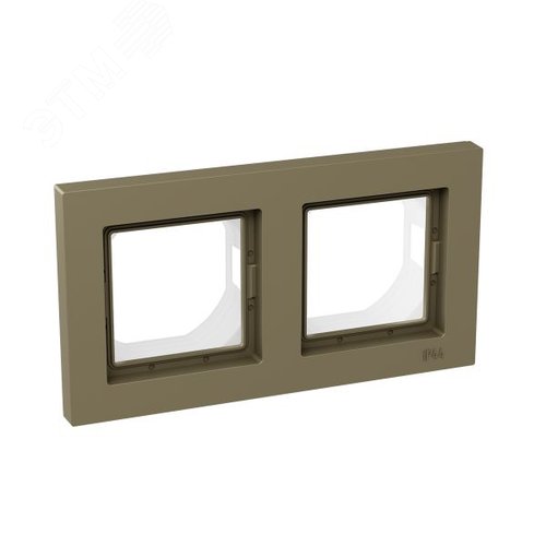 Рамка 2-местная IP44  шамп.  пластик Эпика EKF - фото 2