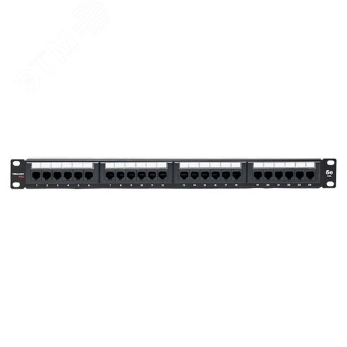 Патч-панель TERACOM PRO 19'' Cat.5E 1U неэкранированная UTP 24 порта RJ-45 Dual IDC - фото 2