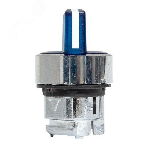 Исполнительный механизм переключателя ХB4 синий на 2 положения возвратный без фиксации, с подсветкой с короткой ручкойой IP65 - фото 3