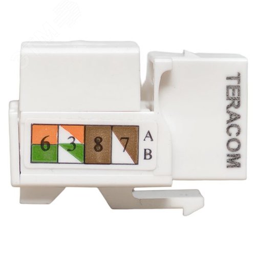 Модуль Keystone TERACOM PRO Cat.5E RJ-45 неэкранированный 110 IDC 90 градусов белый - фото 3