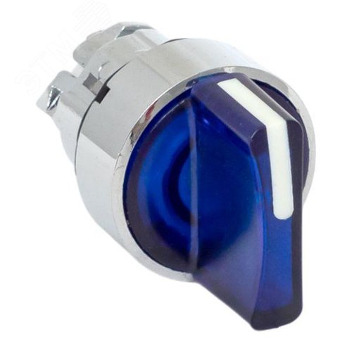 Механизм переключателя исполнительный ХB4 синий на 2 положения с фиксацией без подсветки с короткой ручкой PROxima - фото 1