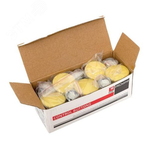 Исполнительный механизм кнопки XB4 ''Грибок'' желтый возвратный без фиксации без подсветки PROxima - фото 7