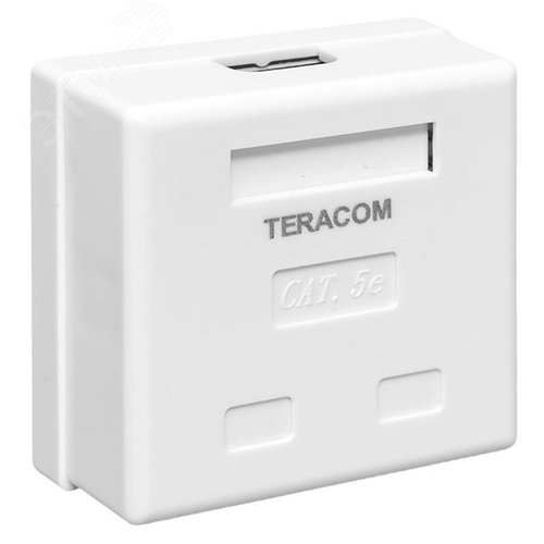 Розетка настенная TERACOM Cat.5E неэкранированная 2 порта RJ-45 Dual IDC белая - фото 3