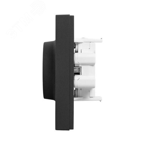 Эпика Механизм розетки двойной 16А с заземлением без шторок с рамкой черный EKF - фото 5