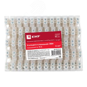 Колодка клеммная полиэтилен 1,5-6(10) мм2 15А 12 секций EKF - фото 3