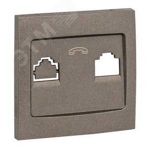 Валенсия лицевая панель розетки Phone 1-местная графит - фото 1