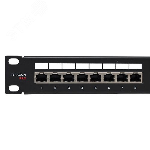 Патч-панель TERACOM PRO 19'' Cat.5E 1U полный экран STP 24 порта RJ-45 Dual IDC с органайзером - фото 4