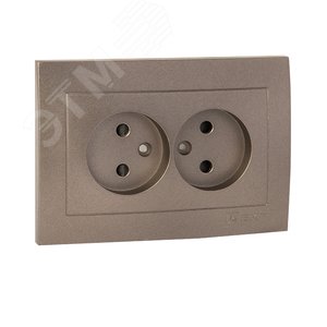 Валенсия лицевая панель розетка 2-местной б/з 10А графит с защ. штор. - фото 2