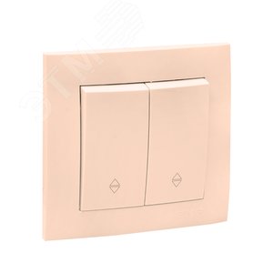 Валенсия выключатель 2-кл. 10А кремовый проходной - фото 2