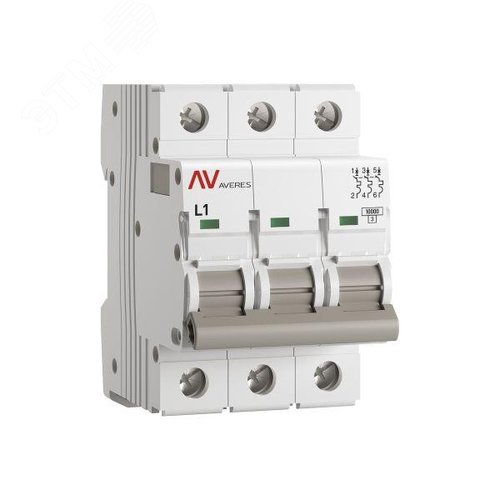 Выключатель автоматический AV-10 3P 1A (L) 10kA AVERES - фото 1