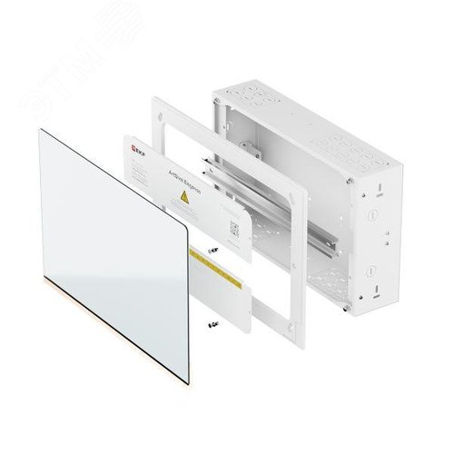 Корпус ArtShell Elegance встраиваемый силовой 22 модуля белое стекло - фото 6