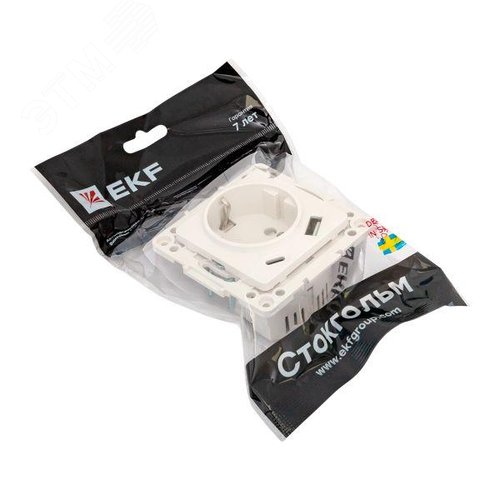 Стокгольм Механизм Розетки 1-местной с/з, USB A+C 16А винтовые клеммы белый с защ. штор. EKF - фото 7