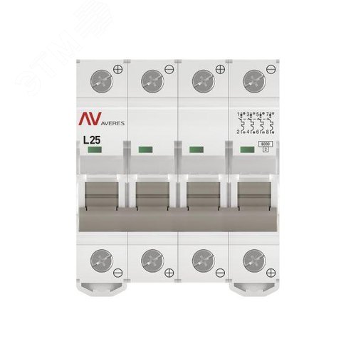 Выключатель автоматический AV-6 DC 4P 25A (L) 6kA AVERES - фото 3