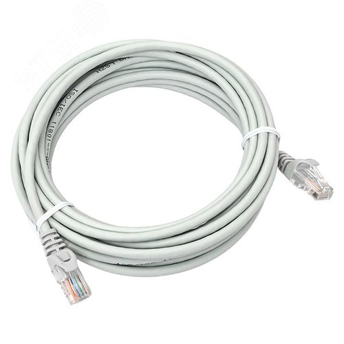 Патч-корд TERACOM PRO Cat.5E неэкранированный UTP оболочка LSZH серый (5.0м) - фото 1