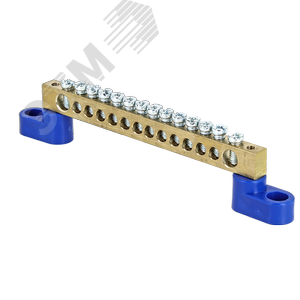 Шина нулевая 63.14 2 изолятора стойка  латунь - фото 2