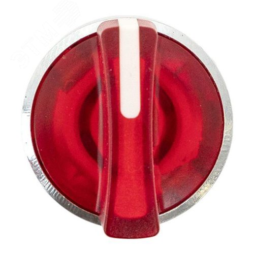 Исполнительный механизм переключателя SА4 красный на 3 положения возвратный без фиксации, с подсветкой с короткой ручкой IP65 - фото 2