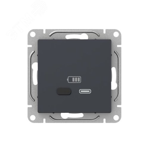 Механизм розетки USB-С  быстрая  графит Эпика EKF - фото 1