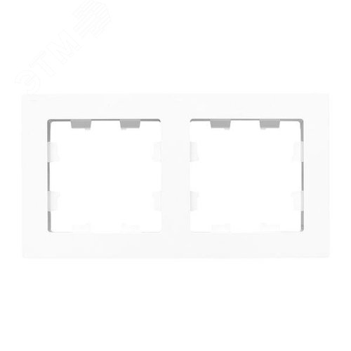 Эпика Рамка 2-местная белый пластик EKF - фото 2