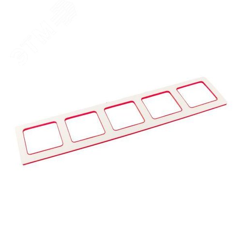 Стокгольм Рамка 5-местная белая с линией цвета красный EKF - фото 5