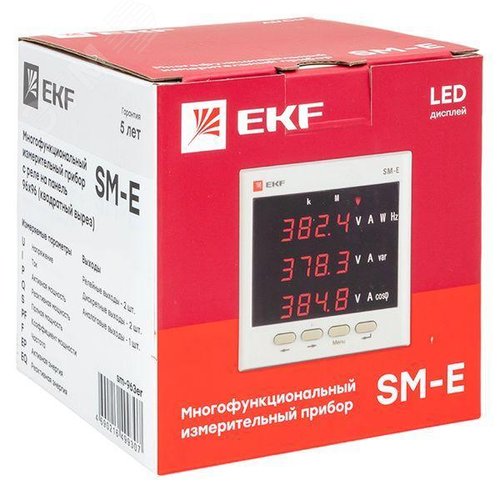 Многофункциональный измерительный прибор SM-Е с реле на панель 96х96 (квадратный вырез)  (без поверки) - фото 9