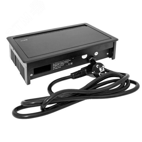 Встраиваемый настольный розеточный блок выдвижной, 8 модулей, черный, C-Line - фото 8