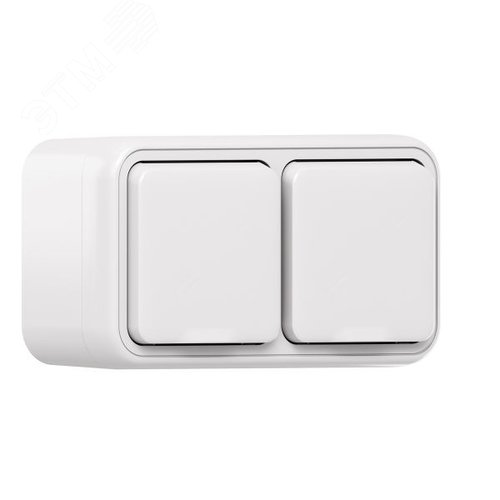 Розетка, двухместная, ОП, винтовые клеммы белый, Бронто EKF - фото 1