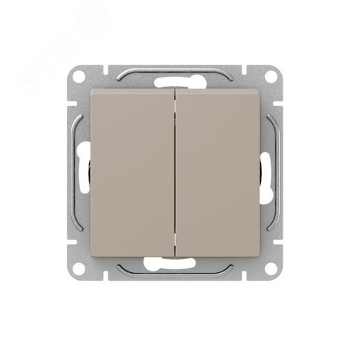 Механизм выключателя. двухклавишный. кремовый Эпика EKF - фото 1