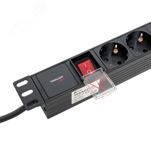 Блок розеток PDU TERACOM PRO 19'' 1U 16А/250В 8 розеток Schuko с выключателем шнур питания длиной 2 метра сечение 3x1.5 мм2 вилка Schuko корпус пластик черный - фото 7