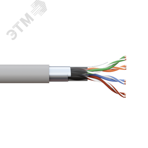 Витая пара TERACOM PRO 5E F/UTP 4 пары solid 24AWG PVC серый 305м - фото 2