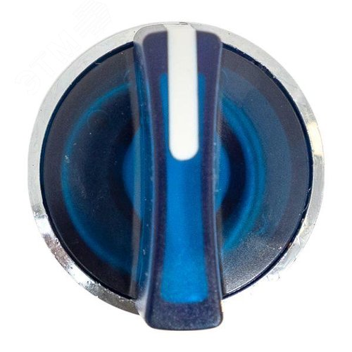 Исполнительный механизм переключателя ХB4 синий на 2 положения возвратный без фиксации, с подсветкой с короткой ручкойой IP65 - фото 2