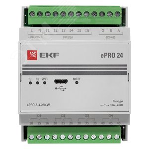Модуль базовый ePRO удаленного управления 6вх/4вых 230В WiFi PROxima ePRO-6-4-230-W EKF - 3