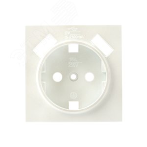 Валенсия лицевая панель розетки 1-местной с/з 16А жемчуг с защ. штор. с 2 USB 2,1А - фото 2