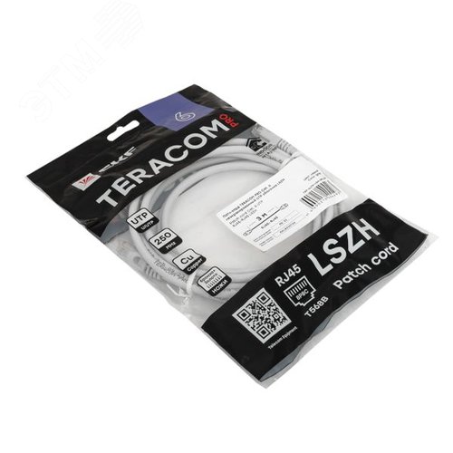 Патч-корд TERACOM PRO Cat.6 неэкранированный UTP оболочка LSZH серый (3.0м) - фото 4