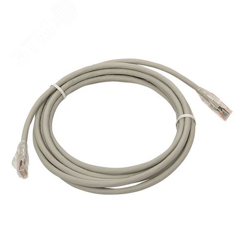 Патч-корд TERACOM PRO Cat.5E неэкранированный UTP оболочка PVC серый (5.0м) - фото 1