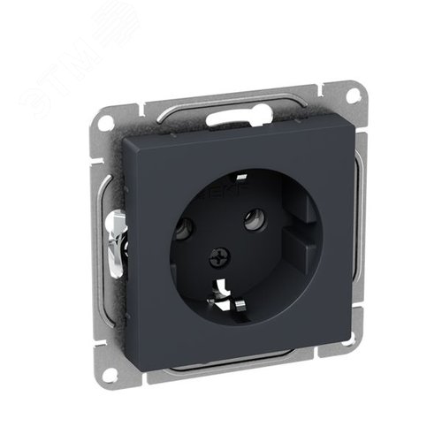 Механизм розетки  16А  с заземлением  без шторок  графит Эпика EKF - фото 2