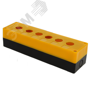 Корпус КП106 пластиковый 6 кнопок желтый - фото 1