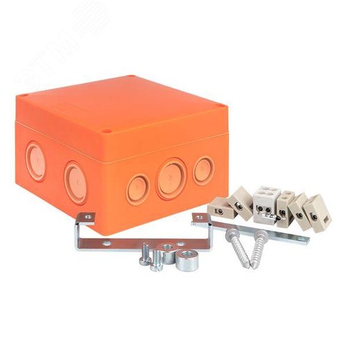 Коробка распаячная огнестойкая (126х126х74) 5 кк/1,5-6мм/12 мв IP66 PROxima - фото 1